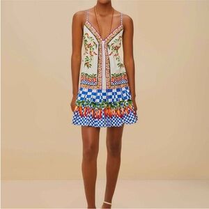 Farm Rio: Off-White Picnic Peppers Ainika Organic Cotton Mini Dress